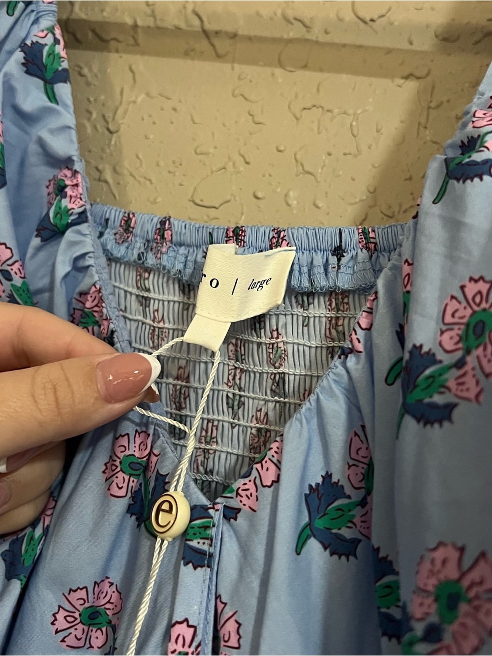 NWT Entro Blue Floral Dress Size Large - Picture 4 of 5